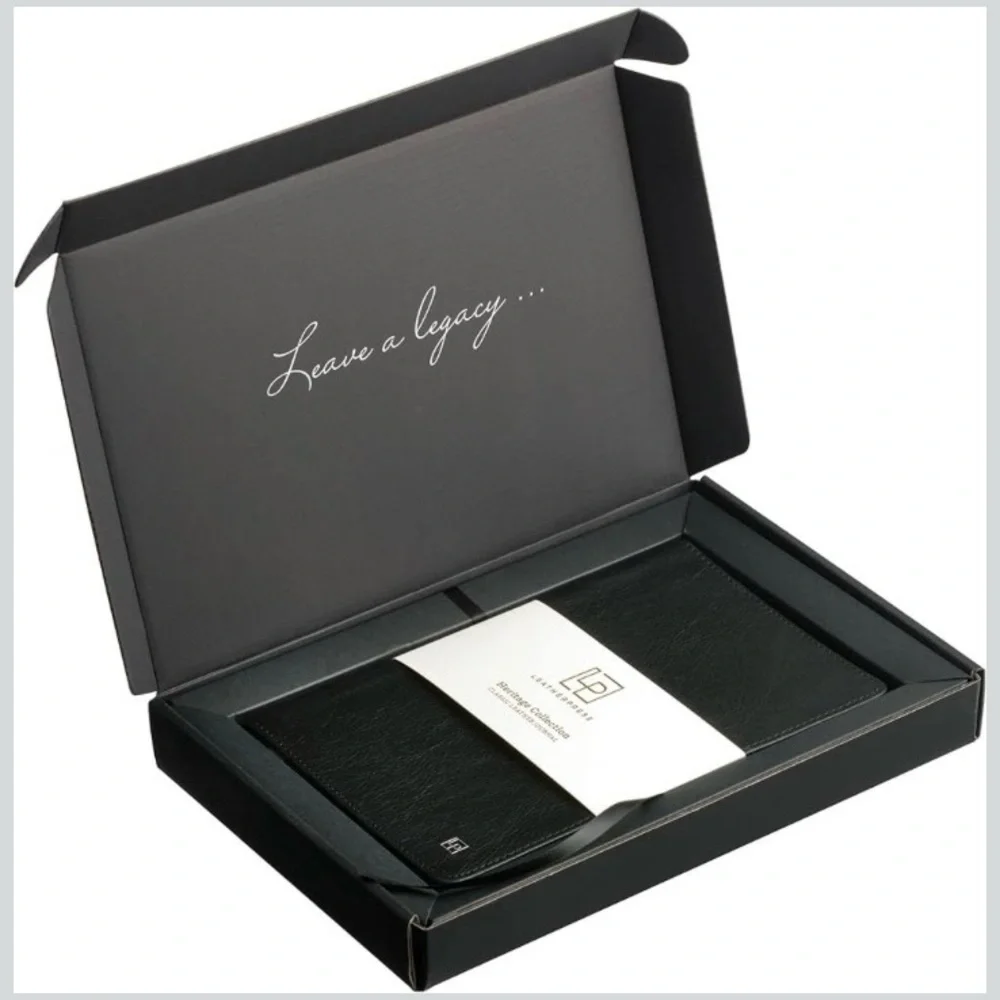 Leatherpress Heritage Collection Tuxedo Black Leather Notebook Journal Grad Gift